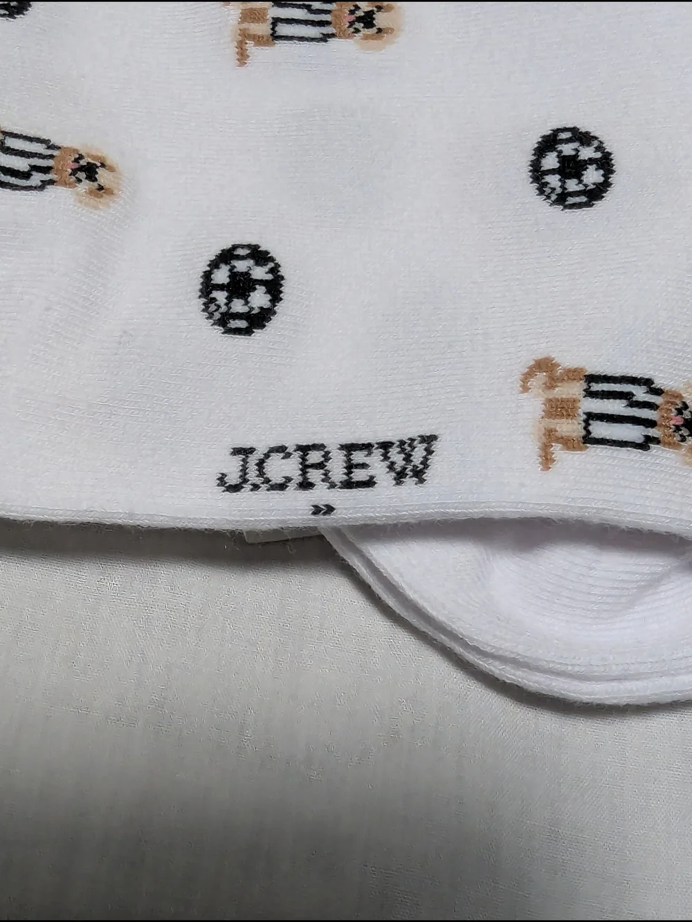 NWT J. Crew Women's White Soccer Golden Retriever Ankle Socks (One Size)